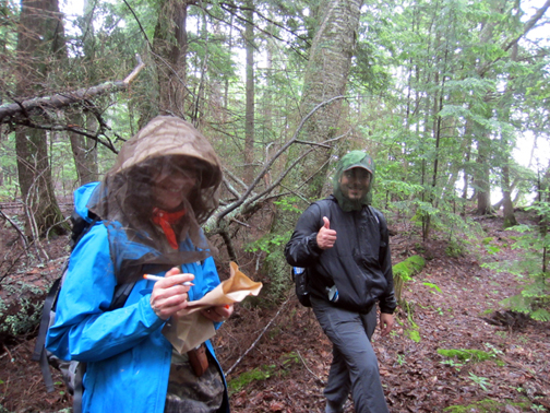 Jolanta Miadlikowska and Julian Gonzales in the Huron Mountains